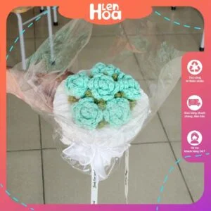 Bật mí bó hoa hồng len mini nhiều màu giá tốt nhất 2024